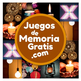 Juego de Memoria visual en línea. Encuentra los pares de cartas con imágenes de luces