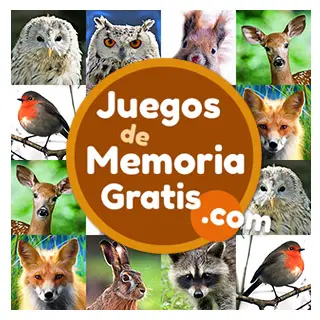 Memotest y juegos de memoria de buscar parejas nivel intermedio: Animales del bosque