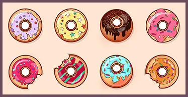 Juego de Memoria con imagenes de donas