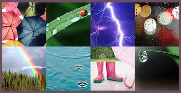 Juego de memoria visual con fotos de lluvia