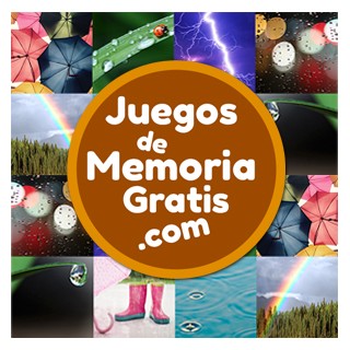 Juego de Memoria visual en lÃnea para adultos nivel fácil con 16 cartas: Lluvia
