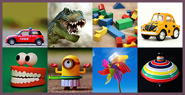 Juego de memoria visual con juguetes