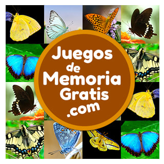 Memotest online para entrenar la memoria visual en adultos nivel dif&iacute;cil: Mariposas