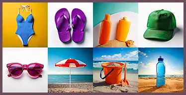 Juego de memoria visual sobre la playa