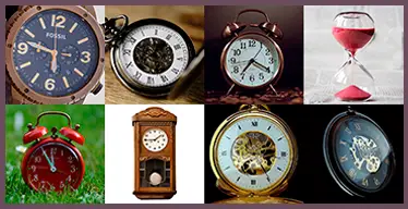 Juego de memoria visual sobre relojes