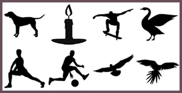 Juego de memoria visual con siluetas